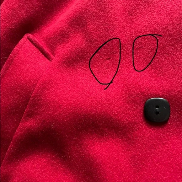 DIANA CHARLES Elegant Red Wool Cashmere Blend Coat Size 11/12 - Picture 12 of 16